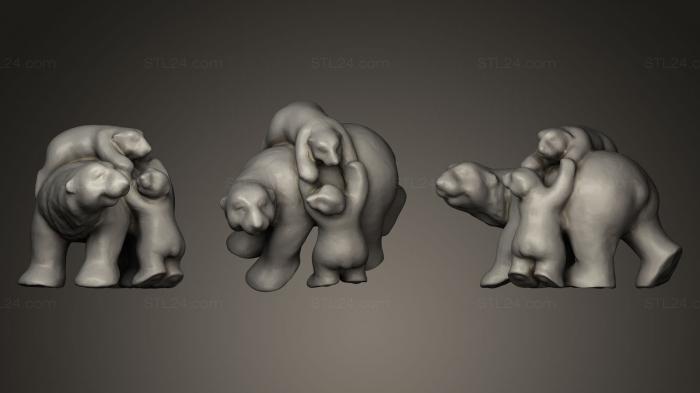 Animal figurines (Polar Bears_2, STKJ_0398) 3D models for cnc